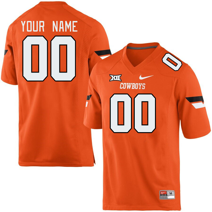 Custom Oklahoma State Cowboys Name And Number College Football Jerseys Stitched Sale-Retro Orange